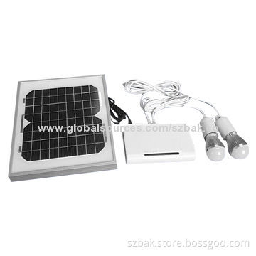 HBAK-L004 Portable Solar Power System, 10W Solar Panel, 12V/4.4Ah Inside Battery, 3W Lamp Power
